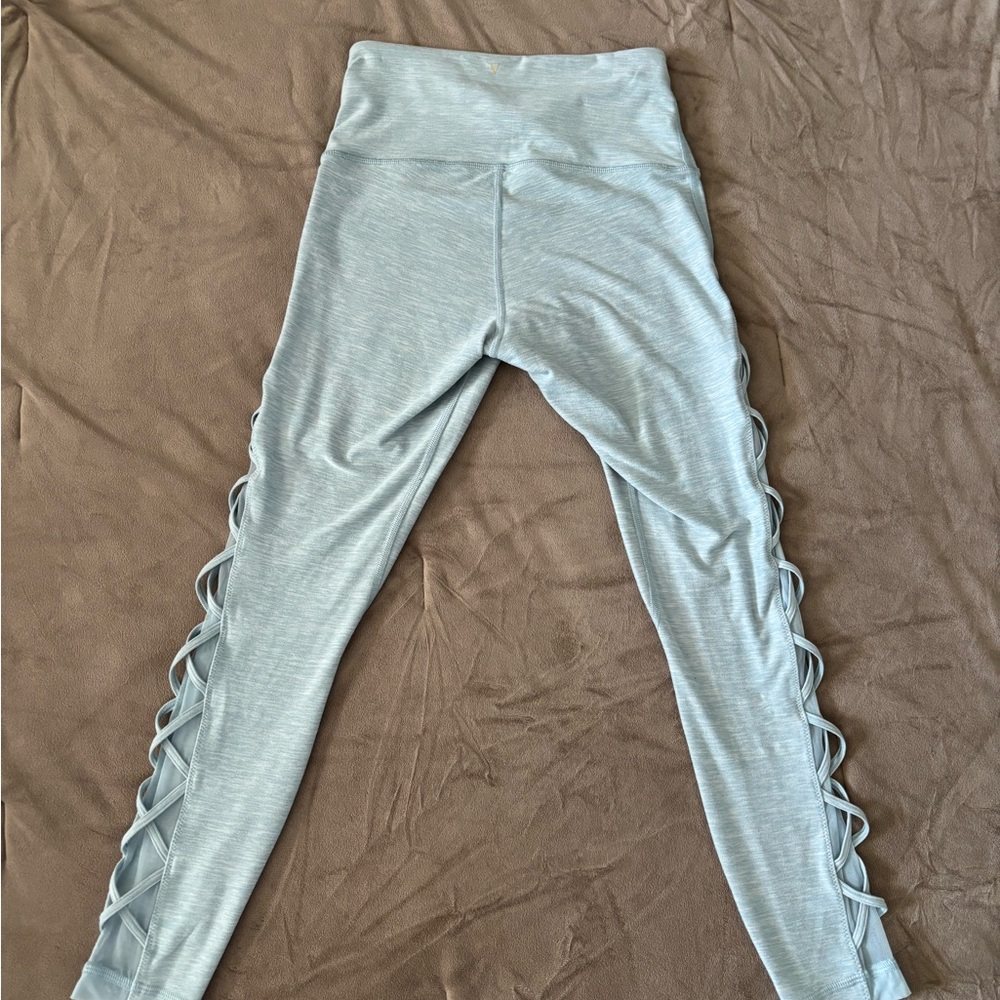 Victoria's Secret Light Blue Leggings with Side Cross Detail - Size 4 - Picture 2 of 7